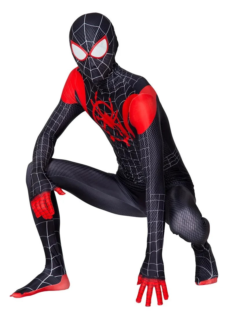 Miles Morales costume integrated feet with web print